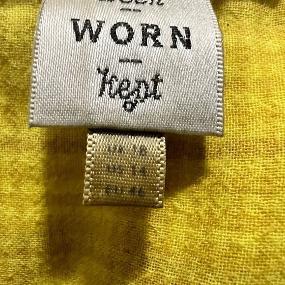 Seen Worn Kept Oversized Yellow Plaid Gauze Flannel Shirt L/XL - Picture 6 of 6